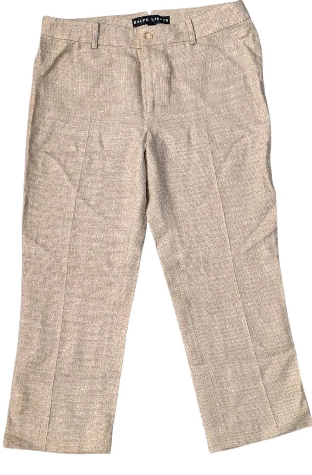 Pantalones cortos Ralph Lauren de lana de seda con etiqueta negra para mujer 6 pantalones cortos tostados Foto 2 de 4