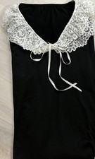 Black Modal Victorian-Style Romantic Long sleeve Midi Nightgown, S-M,NEW, Lace