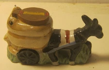 Pre-WWII Ceramic DONKEY Pulling Ash Bowl SOUVENIR of NASHVILLE Made in JAPAN