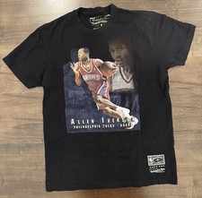 Allen Iverson Mitchell Ness Philadelphia 76ers Sixers Graphic Tee T Shirt Sz M