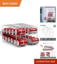 Innovative Soda Can Dispenser Rack - Holds 12 Cans, 2 Pack, Perfect for Fridge