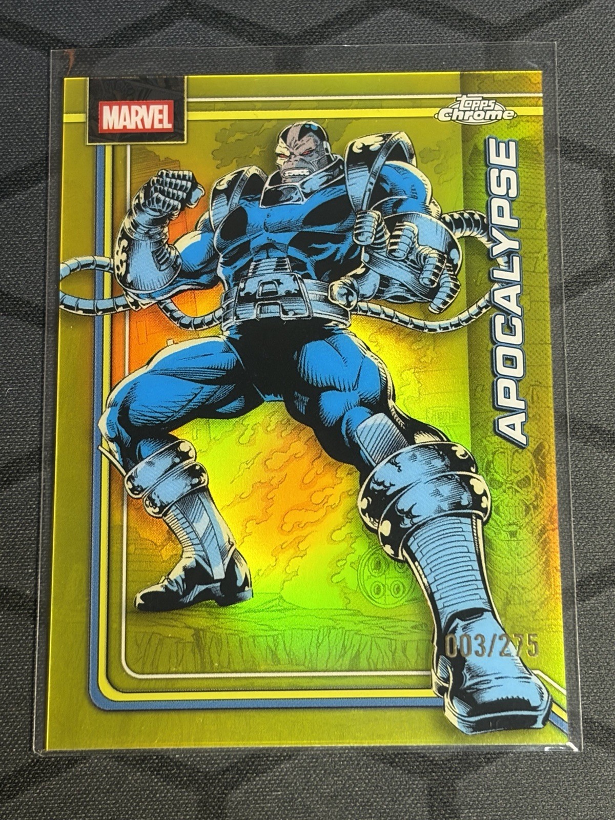 2026 Topps Chrome Marvel Yellow Refractor /275 Apocalypse #7