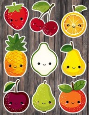 Mixed Fruit Die Cut Vinyl Stickers Set Scrapbooking Laptop Waterbottle