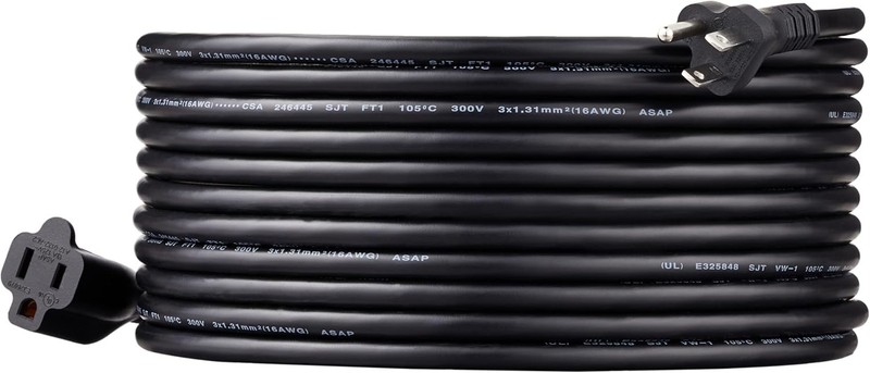 Turbo-Series Black 25 FT Indoor / Outdoor  16/3 Extension Cord  Weatherproof