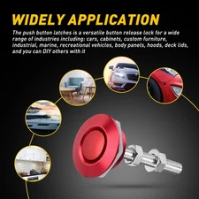 Auto Car Push Button Quick Release Hood Bonnet Pins Lock Clip Bumper Latch Red