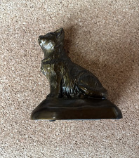 Banthrico Inc Chicago USA cat brass piggy bank coin bank 1974 Patina