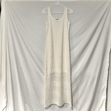 Karen Kane Cream White Eyelet Crochet Stretch Beach Bach Bridal Maxi Dress XS