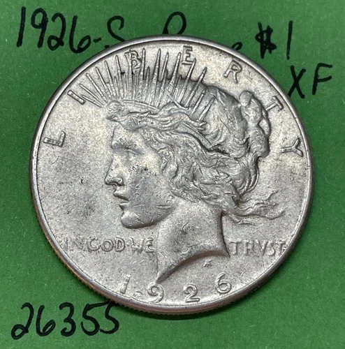 1926 S Peace Dollar  $1 Xf Extra Fine US Coin