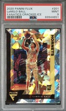 2020-21 Panini Flux LaMelo Ball #201 Rookie Fanatics Cracked Ice PSA 9