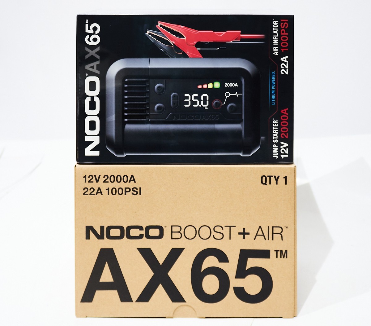 NOCO Boost + Air AX65 2000A UltraSafe Jump Starter + 22A Air