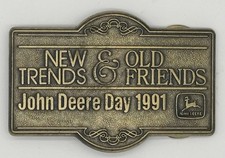 Vintage John Deere Day 1991 Belt Buckle New Trends & Old Friends 1991 John Deere