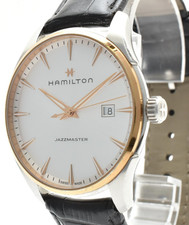 Hamilton JAZZMASTER H324410 Silver 38mm Quartz Men's Watch Near MINT Rare JAPAN