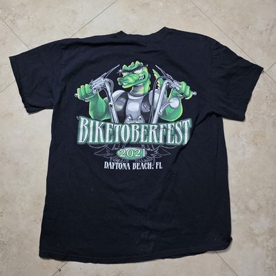 Biketoberfest Daytona Beach Gator Graphic Shirt Large Black bike Rally 2021