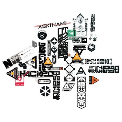 25pcs Cyberpunk Sticker Set - Waterproof Futuristic Decals for Car, Laptop, Bump