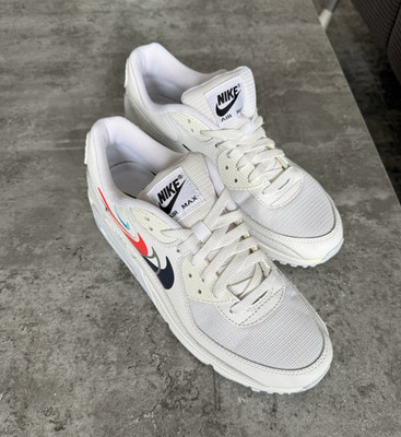 Nike Air Max Herren Sneaker Low Top EU 42,5 Weiß Rot Blau Schwarz gepolstert