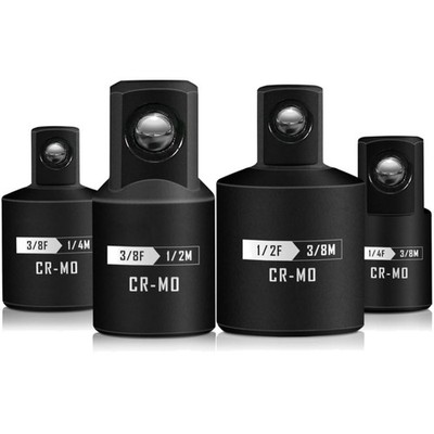 Steckschlüssel Set Impact Socket 4teilig 1/4 3/8 1/2 Zoll Cr-Mo schwarz