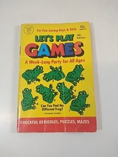 Let’s Play Games 4th Edition Globe Mini Vintage 1980 Puzzle Riddle Maze Book