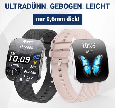 VALDUS Smartwatch Damen Herren, Ultradünn, Ultraleicht, Sport und Gesundheitsmonitoring