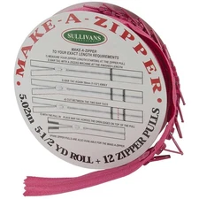 Make-A-Zipper Kit 5-1/2yd Hot Pink