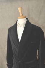 Mens Smoking Jacket  Black/Black Shawl -Quilted Shawl- Velvet  OCDE 
