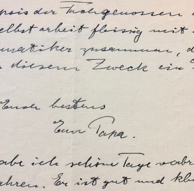 Albert EINSTEIN - Schöner Brief an seinen Sohn über seine laufenden Forschungen
