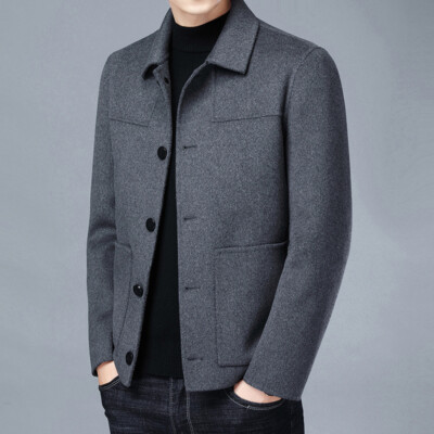 Wool Coat Winter Casual Double-sided Nylon Short Single-breasted