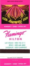 Las Vegas Reno Laughlin Nevada Flamingo Hilton Vintage Matchbook Cover