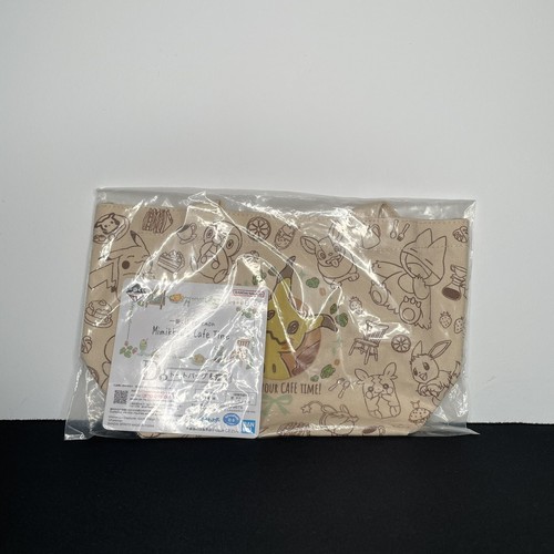 Bandai Kuji Prize Pokemon Mimikkyu's Cafe Time Canvas Mini Character Tote Bag - Picture 5 of 6