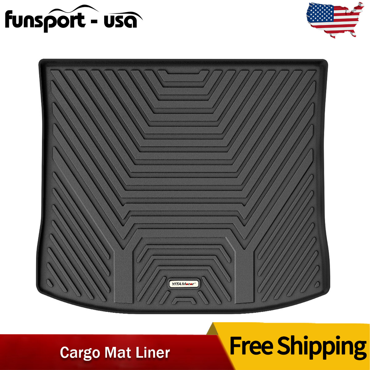 Cargo Liner Mat Trunk Floor for 2015-2025 Ford Edge All Weather Black Rubber
