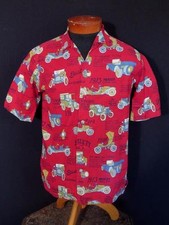 RARA CAMICIA IN COTONE CON STAMPA AUTO VINTAGE ANNI '60 COLLO CURVO TAGLIA MEDIA