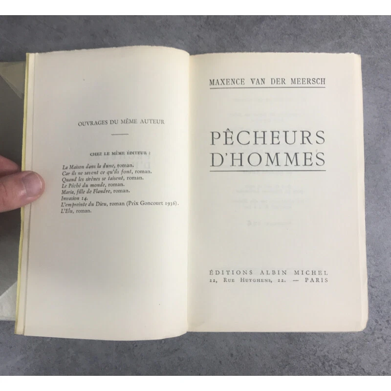 Maxence Van Der Meersch Pêcheurs d'Hommes édition originale exemplaire numéroté - Photo 3/4