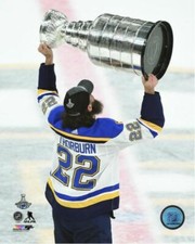 Chris Thorburn Hoists 2019 St. Louis Blues Stanley Cup Trophy 8x10 Photo 