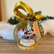 Disney Parks Mickey and Minnie Ice Skating Kissing Glass Globe Ball Ornament NWT