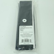 Headband With Buttons 5 Pack holds Safety Face Mask Black With White Buttons NEW