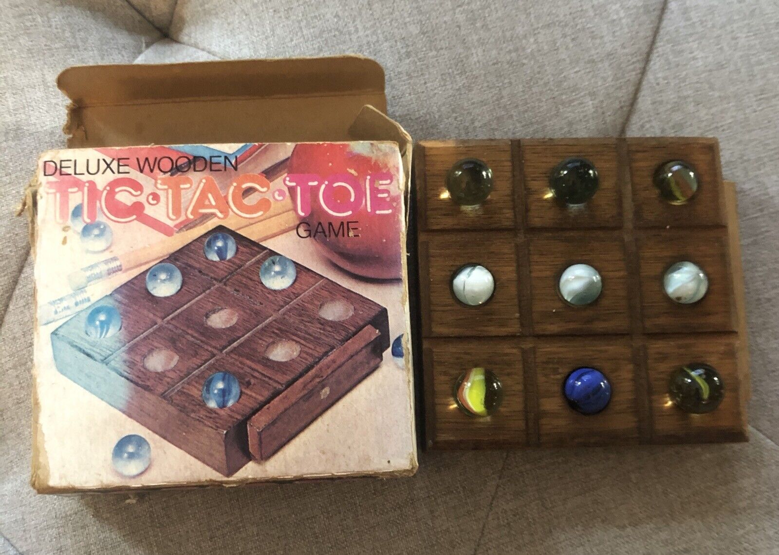 Deluxe Wooden Tic-Tac-Toe Board Game