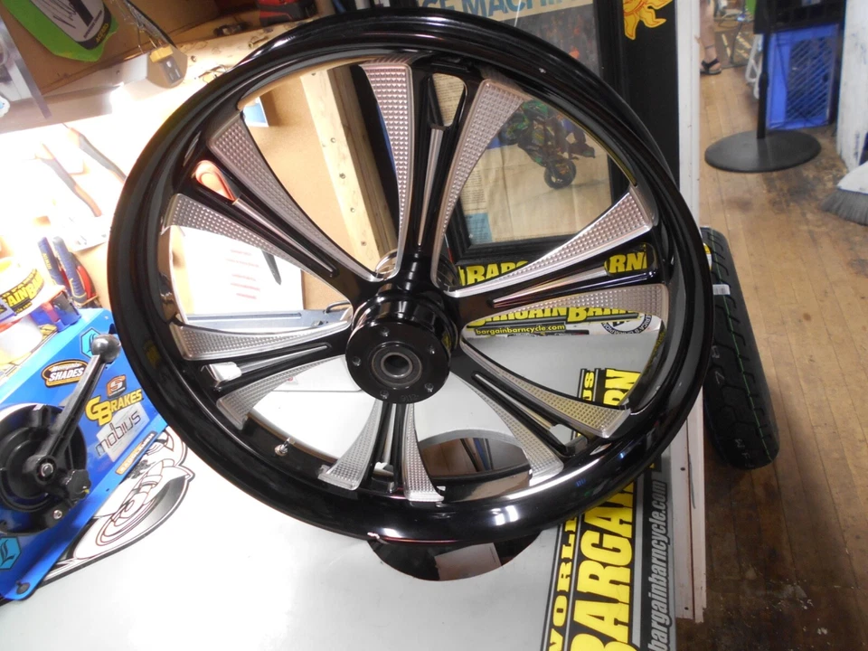 COMPONENTES RC Negro 23 x 3,75 Doble Disco Rueda Delantera (sin ABS) BILLET RUEDA GRANDE Foto 4 de 4