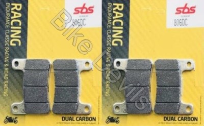 2x Pairs of Honda CBR600RR 2005-2018 SBS Dual Carbon Front Brake Pads – 809DC - Addiction Motorsport