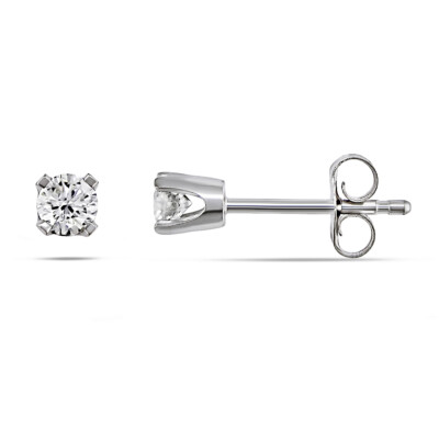 Amour 14k White Gold 1/5CT TDW Round Diamond Stud Earrings