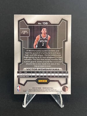 2023-24 Panini Prizm Victor Wembanyama #136 RC Wemby Rookie Card