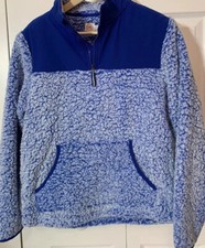 New Wonder Nation Sherpa Pullover 1/4 Zip Kids Sz XXL 18 Blue Soft NWT