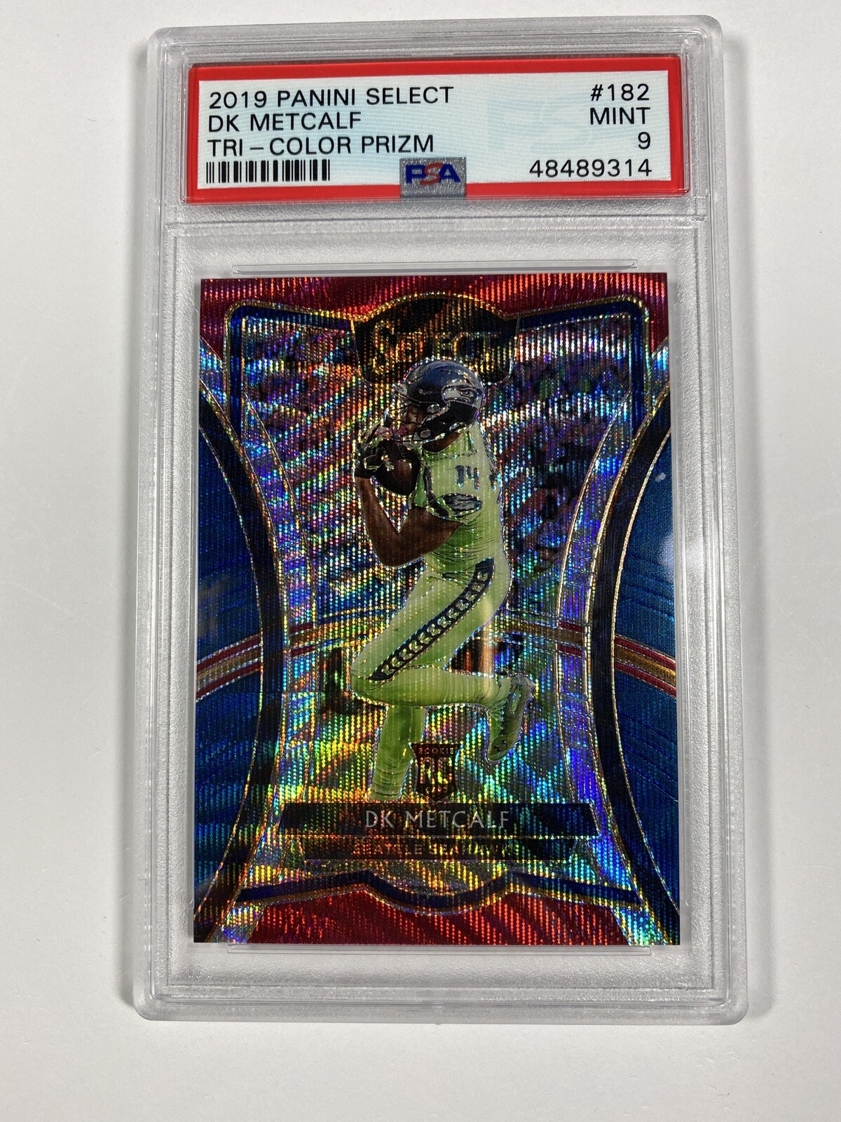 2019 Panini Select Tri Color Premier Level DK METCALF PSA 9 Rookie RC 1/199 #182