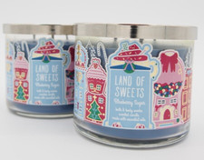 2 Bath Body Works LAND OF SWEETS BLUEBERRY SUGAR 3-Wick Candle 14.5oz New