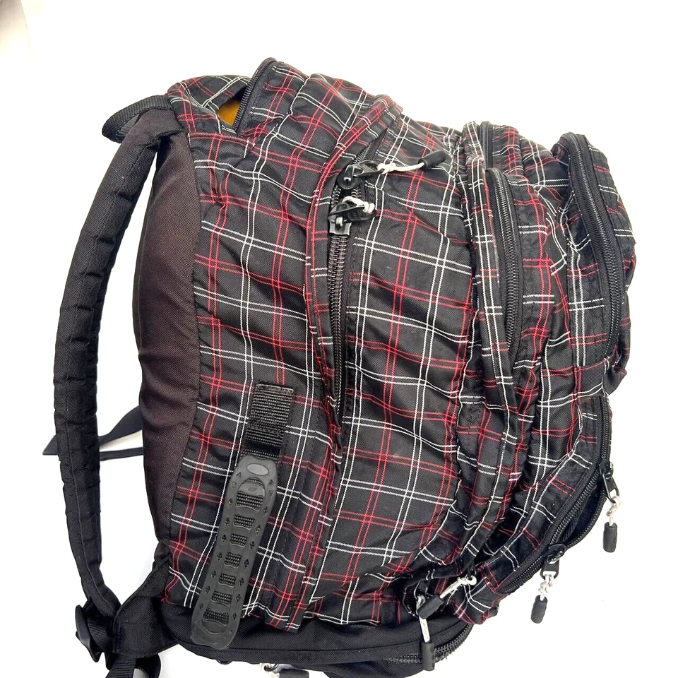 L.L.Bean Super Deluxe Paquete de Libros Mochila a Cuadros Negro Rojo Gran Capacidad 42L! Foto 2 de 4