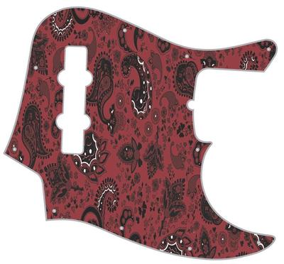 J Bass Schlagbrett Custom Fender Grafik Grafik Gitarre Pick Guard Paisley rot