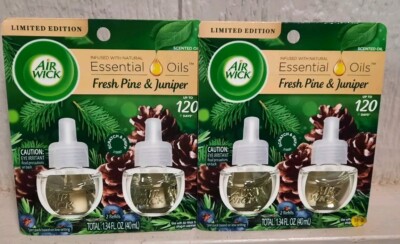 Air Wick Plug in Scented Oil Refills Limited Edition Fresh Pine & Juniper X2