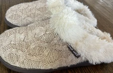 Muk Luks House Knit Slippers Beige/Cream Women’s Size L