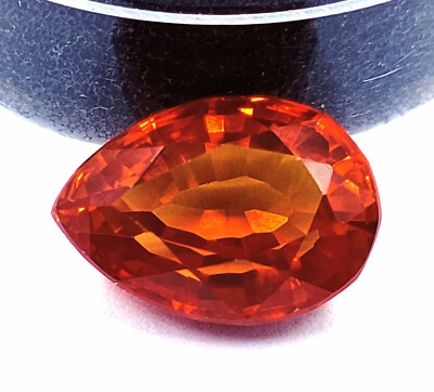 Natural Certified 7.85 Ct Sri Lanka Pear Cut Orange Sapphire Loose Gemstone EKF