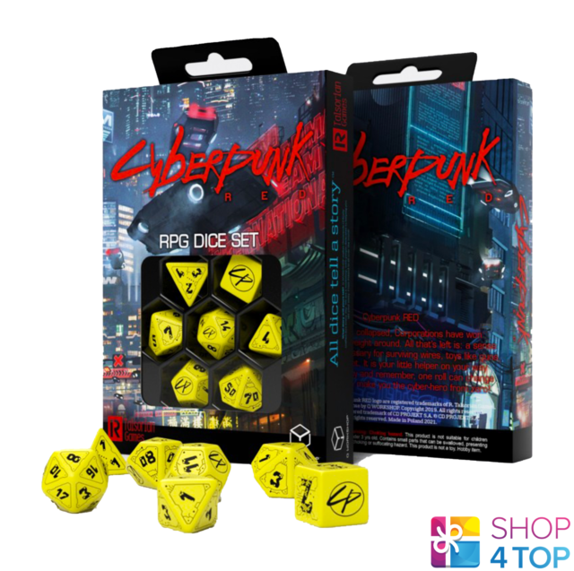 CYBERPUNK RED RPG DICE SET DANGER ZONER ROLEPLAYING GAMES Q-WORKSHOP DND NEW