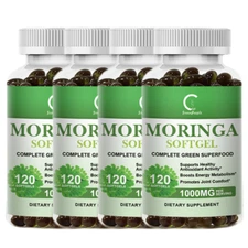 Organic Moringa Oleifera 120 Capsules, 1000mg Support Energy & Immune