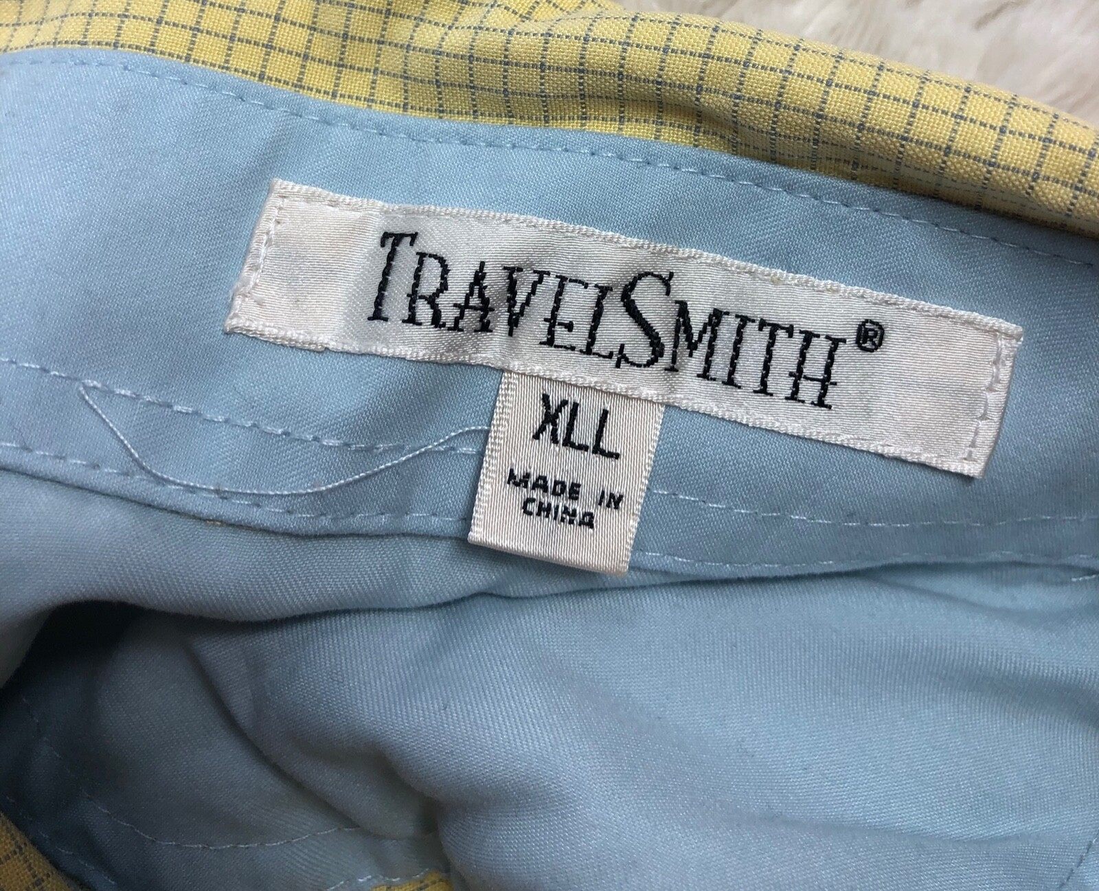 TRAVELSMITH Plaid Shirt Long Sleeve Button Down Mens XXL Rayon